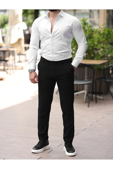 A Kalite Slim Fit Likralı Kumaş Pantolon - 6