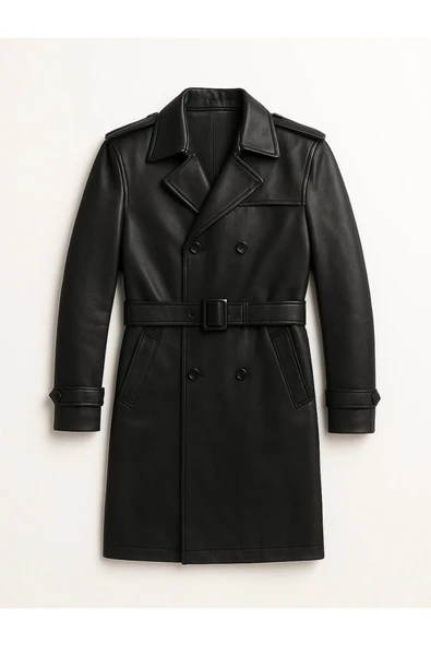 Premium Deri Trençkot Kaban