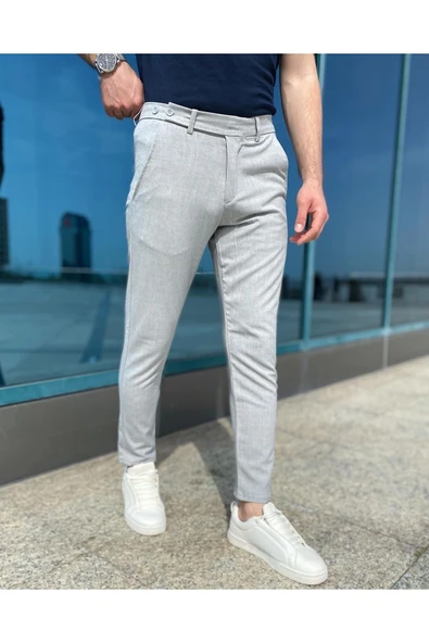 Slim Fit Dar Kesim İtalyan Model Kumaş Pantolon - 3