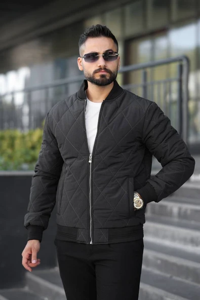 Unisex Kapitoneli Bomber Ceket - Günlük Şık & Spor Kombinlerin Vazgeçilmezi - Resim 4