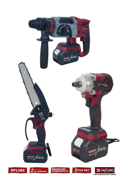 DAFLONG ULTRA 5'Lİ SET 600NM TORKLU-KIRICI DELİCİ HİLTİ-DEVİRLİ TAŞLAMA-MATKAP-DAL BUDAMA DFL-282 - 3