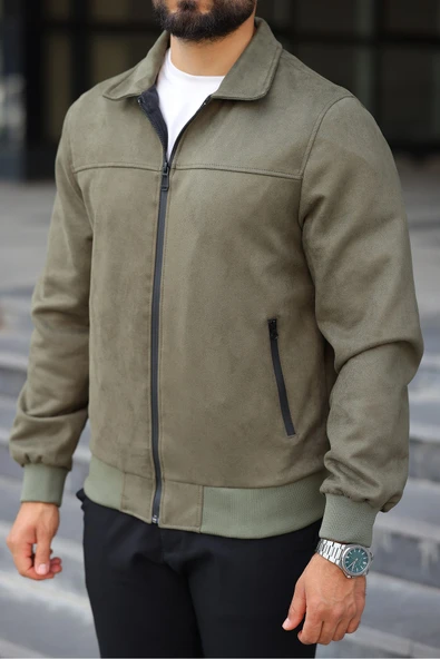 ERKEK POLO YAKALI MEVSİMLİK ASTARLI SÜET CEKET - Resim 12