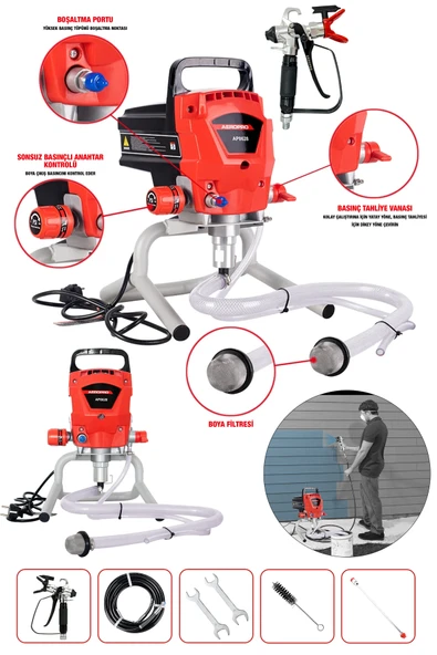 DAFLONG AEROPRO ELEKTRİKLİ AİRLESS 1100W BOYA MAKİNASI AP8628