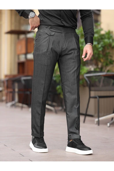 Yeni Premium Pileli Old Money Kumaş Pantolon - 2