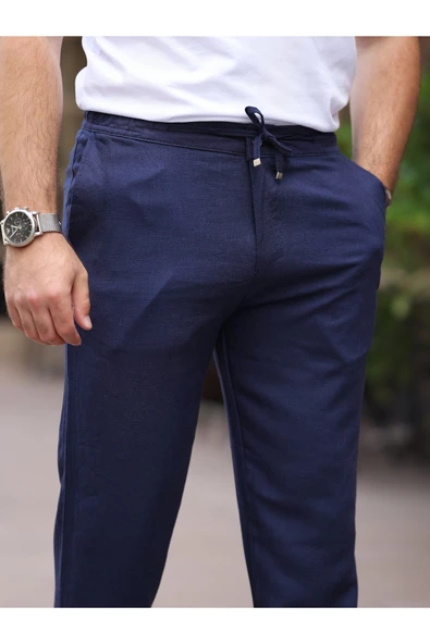 Keten Jogger Pantolon - 7