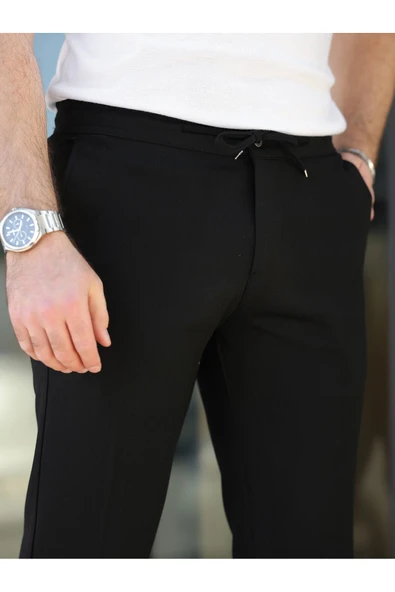 Rahat Şık Kolay Ütülenebilir Slim Fit Kumaş Jogger Pantolon - 4