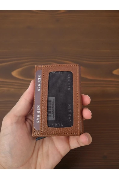 MKM Man Erkek Kahverengi Deri Kartlık Cüzdan - Slim ve Şık Tasarım, , RFID Koruma Özellikli - Resim 3