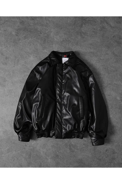 UNİSEX PREMİUM OVERSİZE VİNTAGE BOMBER DERİ CEKET