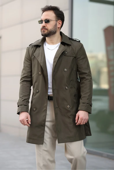 Apoletli Kemerli Trençkot - 11