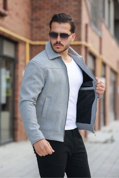 Basic Premium Polo Yakalı Kaşe Ceket/Mont - Sadece ve Şık - 5