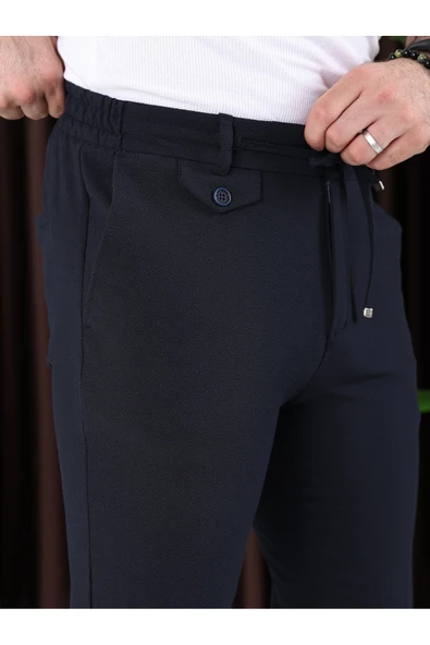 Ütü Gerektirmeyen Gofre Kumaş Jogger Pantolon - 11