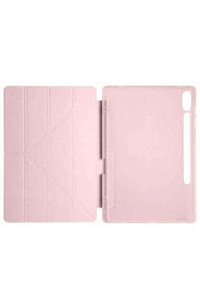 Litae Trend BFS  Samsung Galaxy X610 Tab S9 FE Plus 12.4 Kılıf Kalemlikli Mars Tablet Kılıfı - Rose Gold - Resim 3