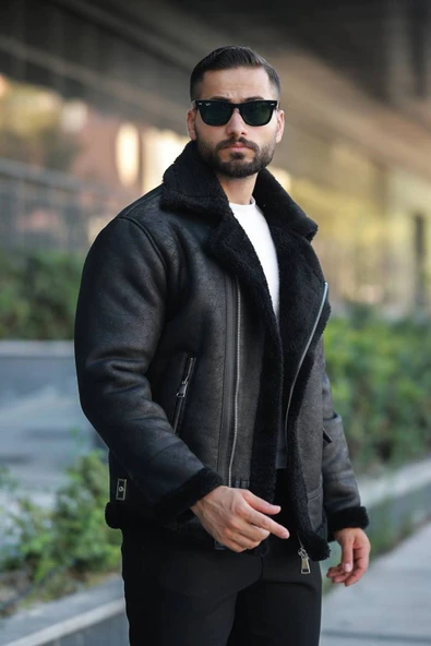 Biker Kürk Detaylı Kışlık Mont - 2