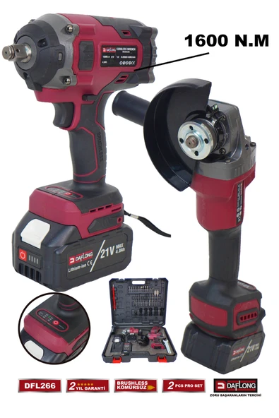 DAFLONG 2'Lİ SANAYİ SETİ 6 KADEMELİ DEVİRLİ TAŞLAMA+1600NM SOMUN BİJON MAKİNASI DFL-266