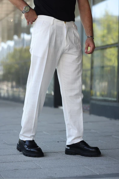 Yeni Sezon Baggy Keten Pantolon - 3