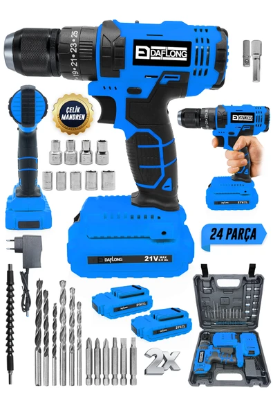 DAFLONG 21V ÇELİK SANZUMAN ÇELİK MANDREN BAKIR SARGILI AKÜLÜ VİDALAMA ürün görseli