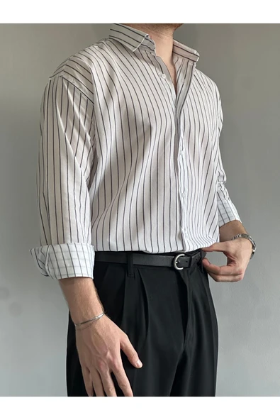 Old Money Rahat Kalıp Çizgili Gömlek