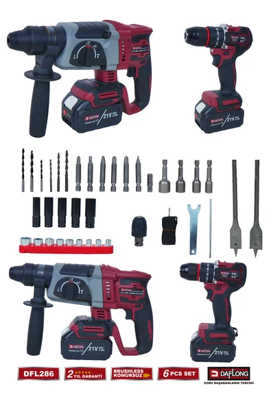 DAFLONG PRO ÇANTALI 6' LI SET YEDEK BIÇAKLI DİJİTAL BAĞ MAKASI+ ÇİFT PALA ÇİFT ZİNCİR BUDAMA DFL-286 - 4