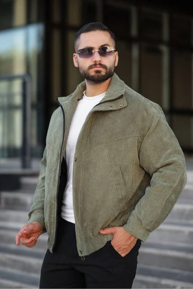 Tasarım Oversize İçi Kapitone Dolgulu Kadife Ceket - 5