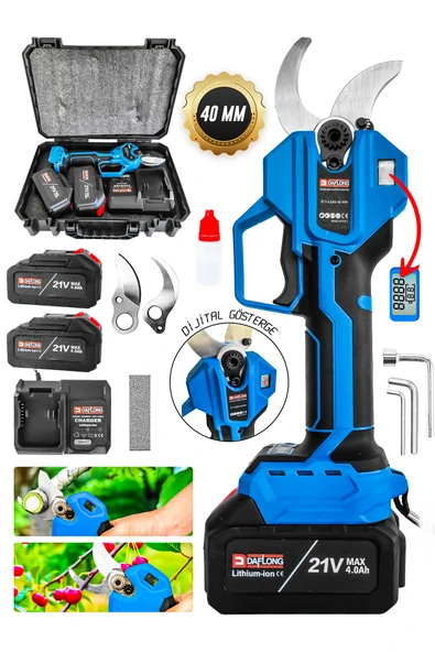 DAFLONG PROFESYONEL DİJİTAL GÖSTERGELİ 40 MM ŞARJLI BAĞ MAKASI ürün görseli 1