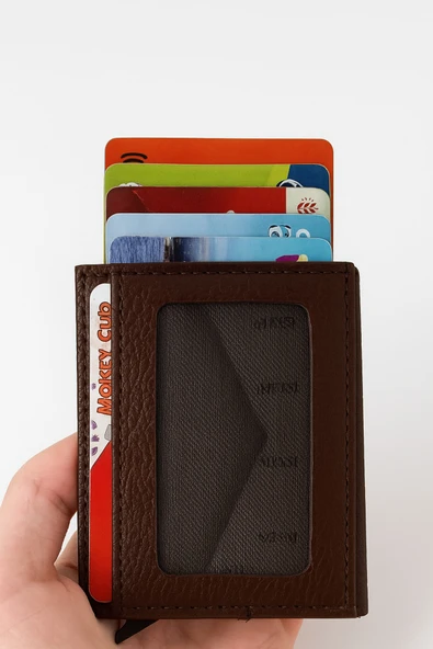 MKM Man Erkek Koyu Kahve Deri Kartlık Cüzdan Slim ve Şık Tasarım, , RFID Koruma Özellik ürün görseli