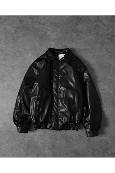 Erkek 90’s Vintage Kalıp Oversize Deri Ceket