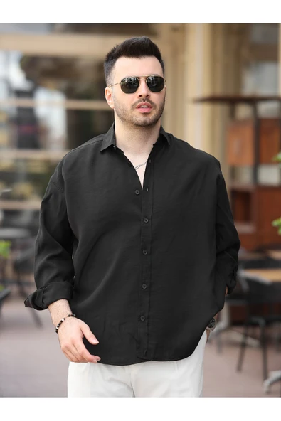 Oversize Oval Kesim Modal Gömlek