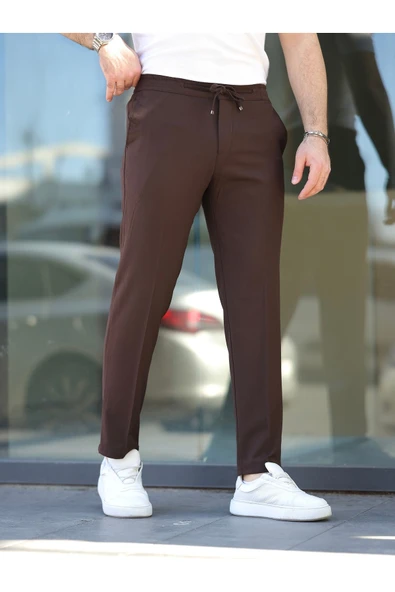 Rahat Şık Kolay Ütülenebilir Slim Fit Kumaş Jogger Pantolon - 12