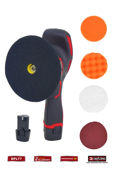 DAFLONG ÇİFT AKÜLÜ ORBİTAL DİJİTAL DETAYLI PASTA CİLA POLİSAJ MAKİNASI DFL77 - 2