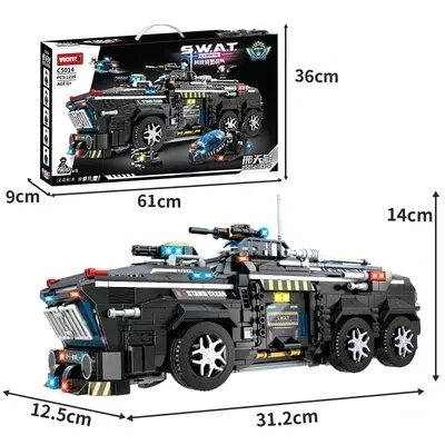 C5014 Çocuk Eğitici Swat T Araç Yapı Blokları Tuğla Seti Oyuncak PCS:1216 PARÇA