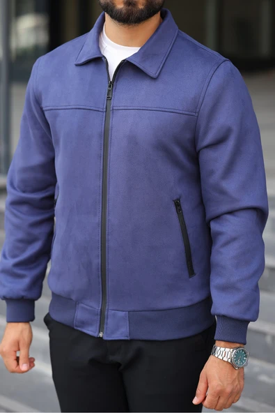 Polo Yaka Baharlık Süet Ceket - 4