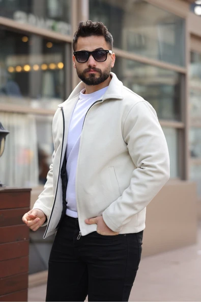 Şık ve Basic Slim Fit Kaşe Ceket - 2