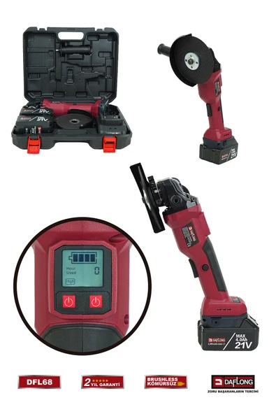 DAFLONG DİJİTAL EKRANLI DİJİTAL AYARLANABİLİR DEVİR AYARLI SPİRAL TAŞLAMA PASTA CİLA MAKİNASI DFL-68 - 2