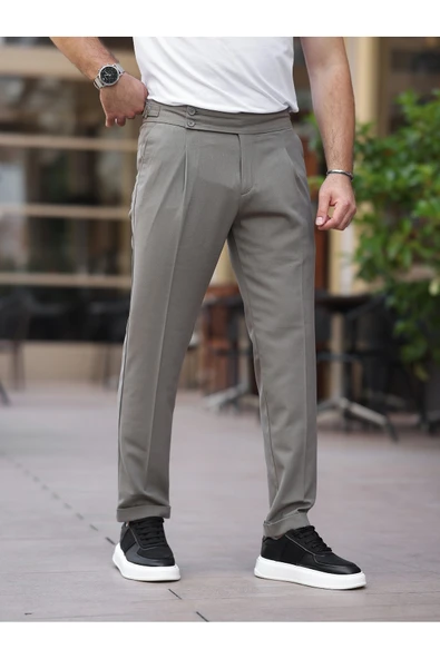 Old Money Pileli Likralı Kumaş Pantolon - 2