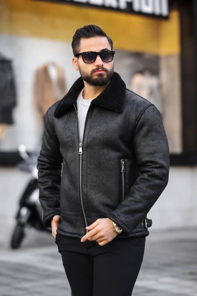 İçi Kürklü A Kalite Napa Deri Mont / Ceket - Resim 3