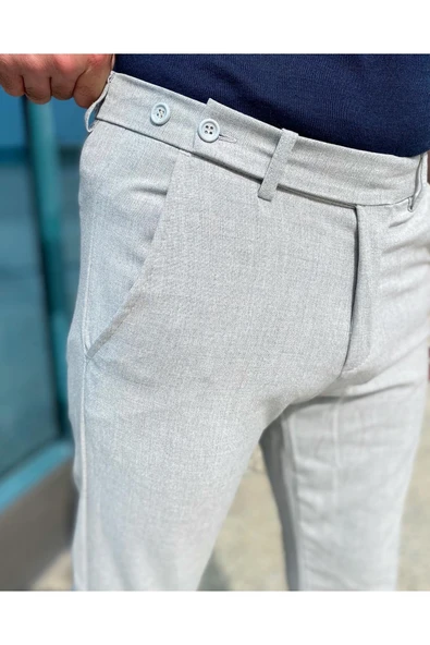 Slim Fit Dar Kesim İtalyan Model Kumaş Pantolon - 4