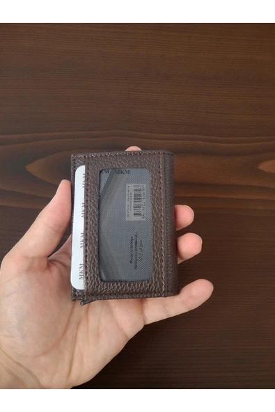 MKM Man Erkek Koyu Kahve Deri Kartlık Cüzdan Slim ve Şık Tasarım, , RFID Koruma Özellik - Resim 3