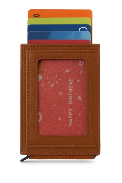 MKM Man Erkek Kahverengi Deri Kartlık Cüzdan - Slim ve Şık Tasarım, , RFID Koruma Özellikli ürün görseli