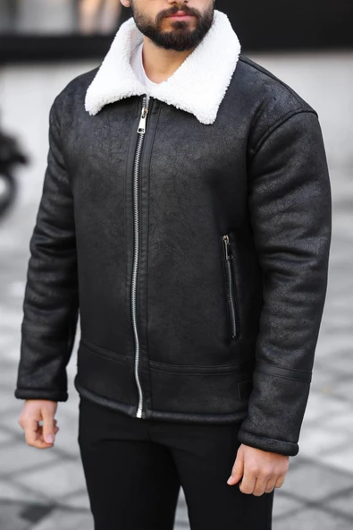 İçi Kürklü A Kalite Napa Deri Mont / Ceket - Resim 5