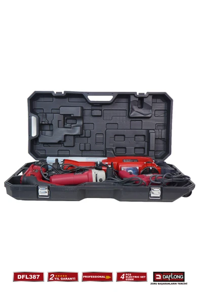 DAFLONG PRO 4'LÜ İNŞAAT SETİ 65MM 16KG HİLTİ 28MM KIRICI DELİCİ HİLTİ 115M TAŞLAMA MATKAP DFL-387 - 6