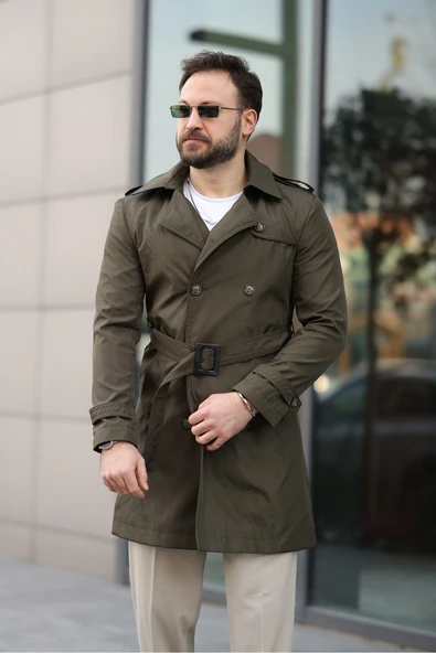 Apoletli Kemerli Trençkot - 12