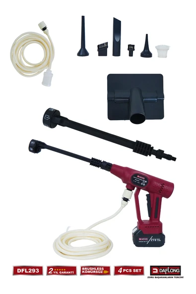 DAFLONG 4'LÜ ARAÇ KİTİ 20.000PA SÜPÜRGE+ŞARJLI POLİSAJ+TURBO HAVA ÜFLEME+110BAR ARAÇ YIKAMA DFL-293 - Resim 3