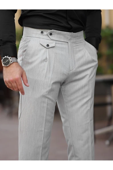 Yeni Premium Pileli Old Money Kumaş Pantolon - 7