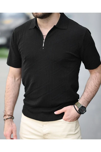 Fermuarlı Triko Tshirt - 9