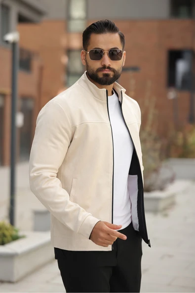 Basic Baharlık Süet Ceket - Sade ve Şık Stil - 9