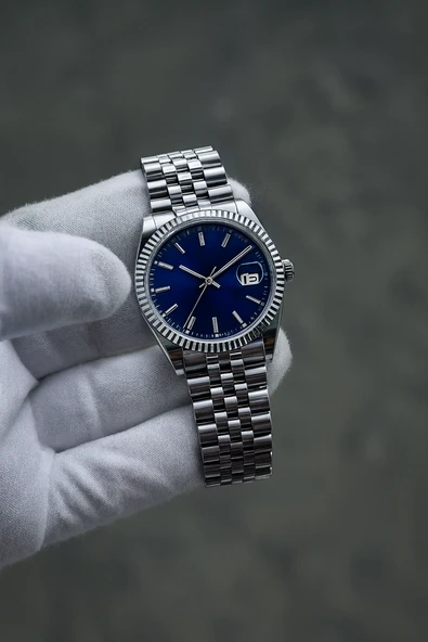 Gece Mavisi Kadranlı Erkek Kol Saati - Quartz Mekanizma - Şık ve Lüks Tasarım ürün görseli