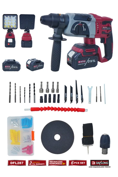 DAFLONG PRO TAŞIMA ÇANTALI 6'LI SET BÜYÜK TİLKİ KUYRUĞU+LED FENER DFL-287 - 4