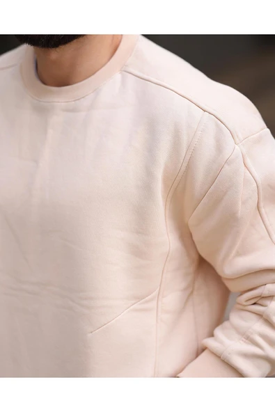 Kalın İçi Pamuklu Cepli Oversize Sweatshirt - 3