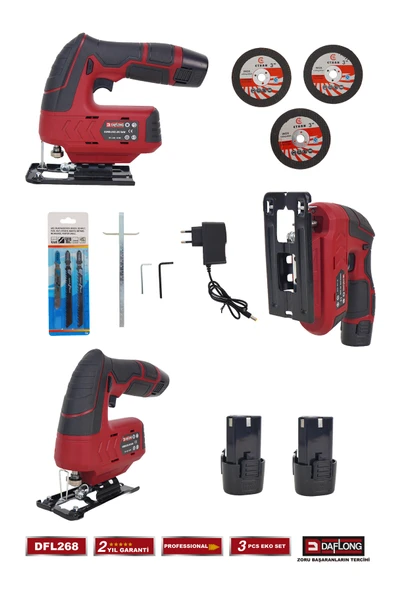 DAFLONG PRO BAKIR SARGILI MİNİ 3'LÜ HOBİ SETİ 76MM TAŞLAMA+DEKUPAJ+ARMUT BATARYA MATKAP DFL-268 - 3