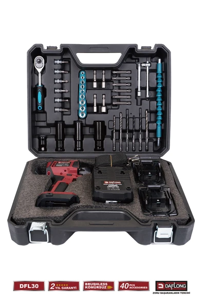 DAFLONG PRO DİJİTAL EKRANLI DİJİTAL AYARLANABİLİR DEVİR GÜÇLÜ 700NM TORKLU ŞARJLI SOMUN SÖKME DFL-30 - Resim 4